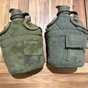 US Military Plastic Canteen w/Cover set of 2